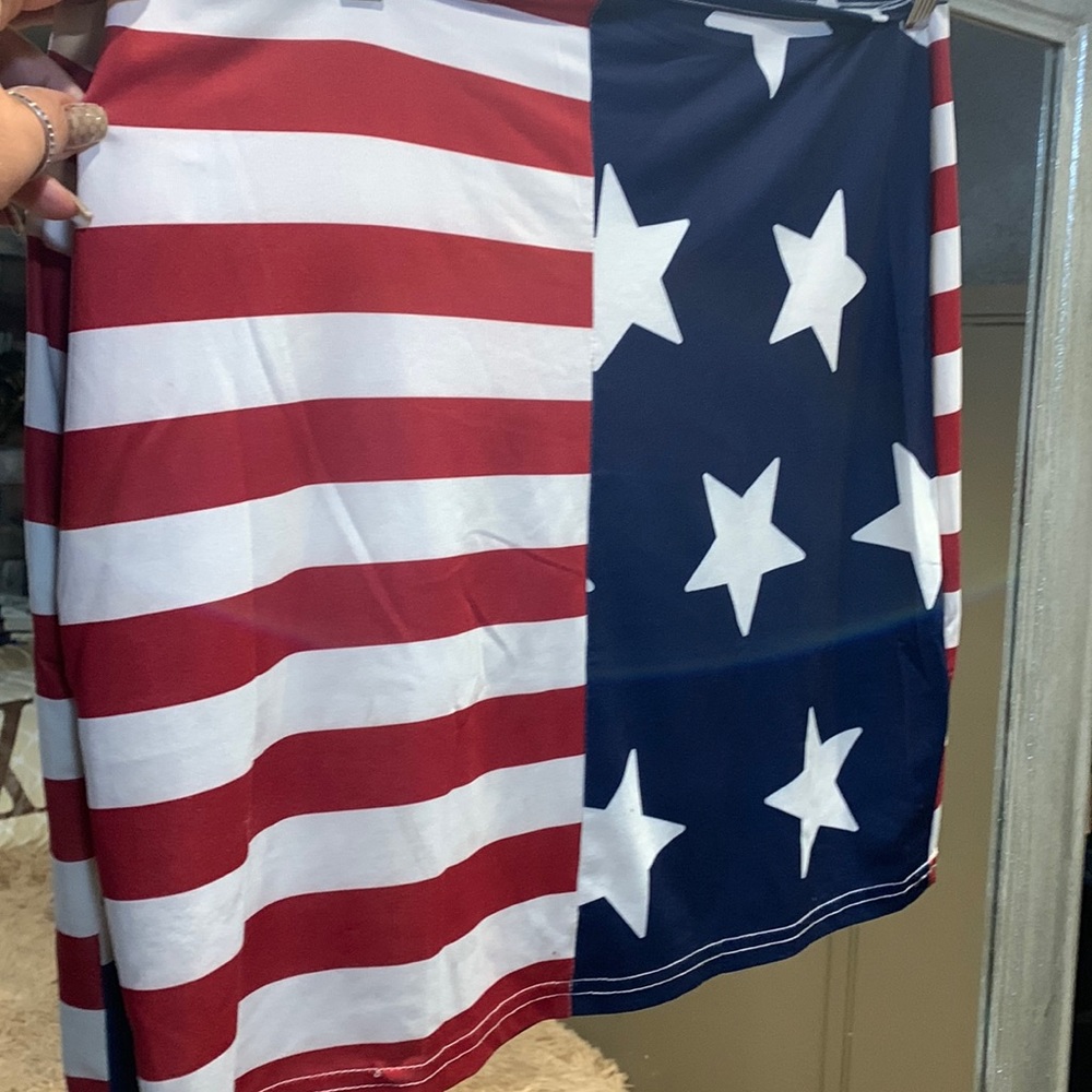 Flag mini skirt or bathing suit cover up
